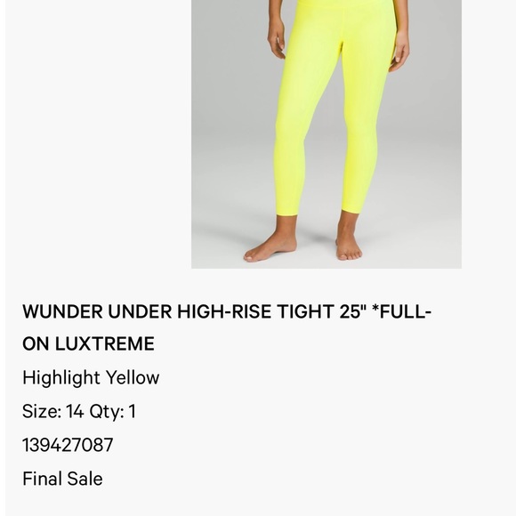 Fit as a size 12 Lulu Lemon Wunder under - Picture 2 of 2